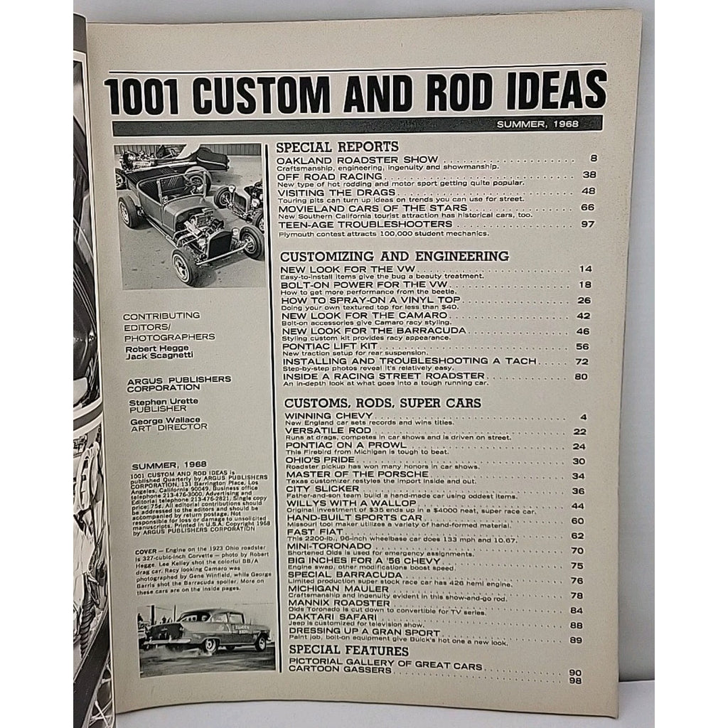 1001 Custom And Rod Ideas Magazine - Summer 1968