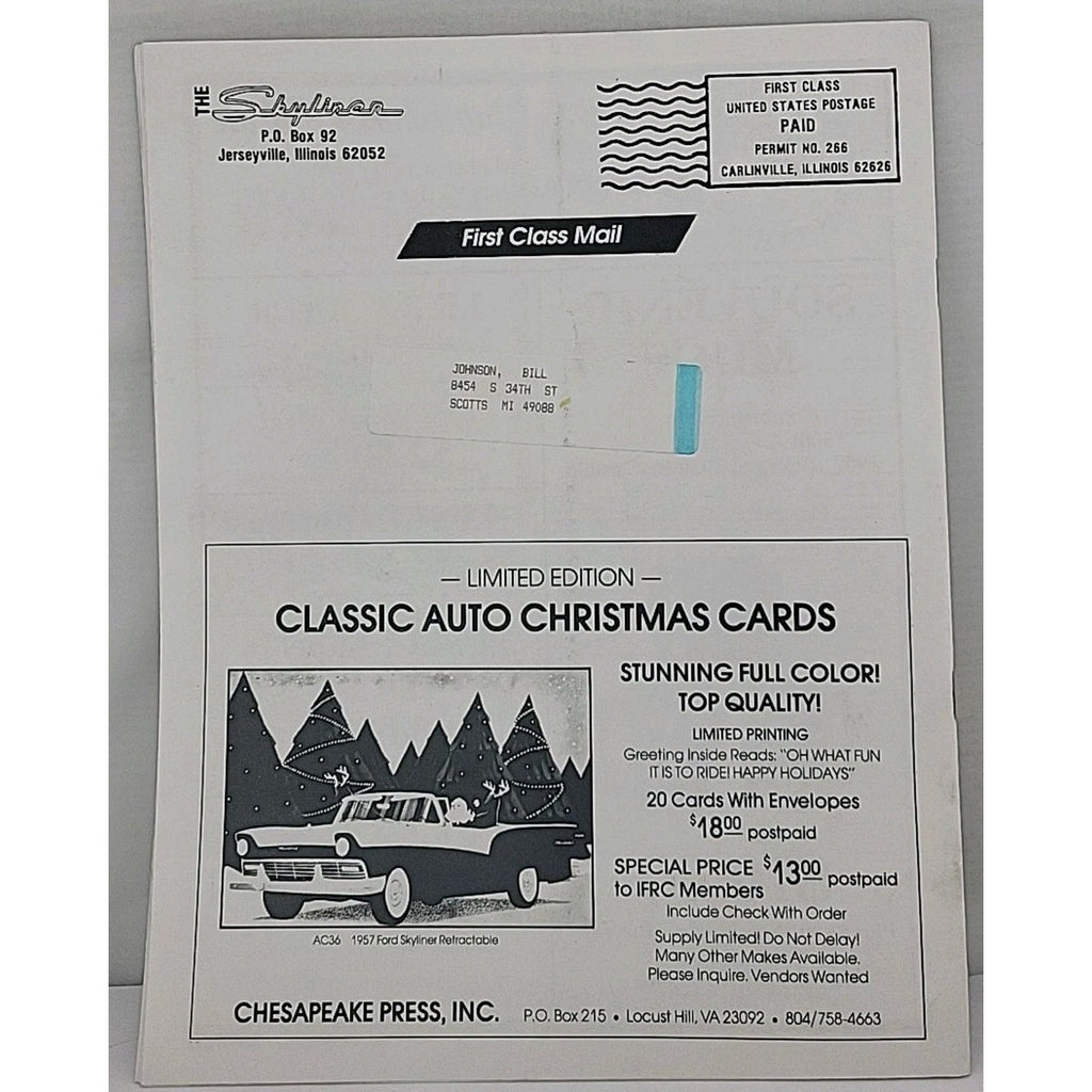 The Skyliner - International Retractable Club - November 1992 Number 139