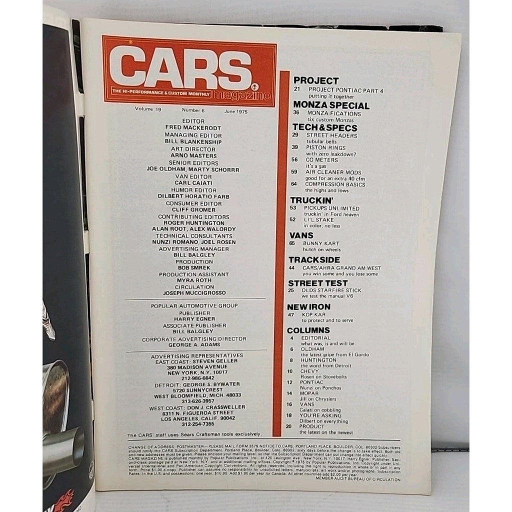 June 1975 Cars NHRA Gatornationals Headers Olds Starfire Stick Bunny Kart Monza