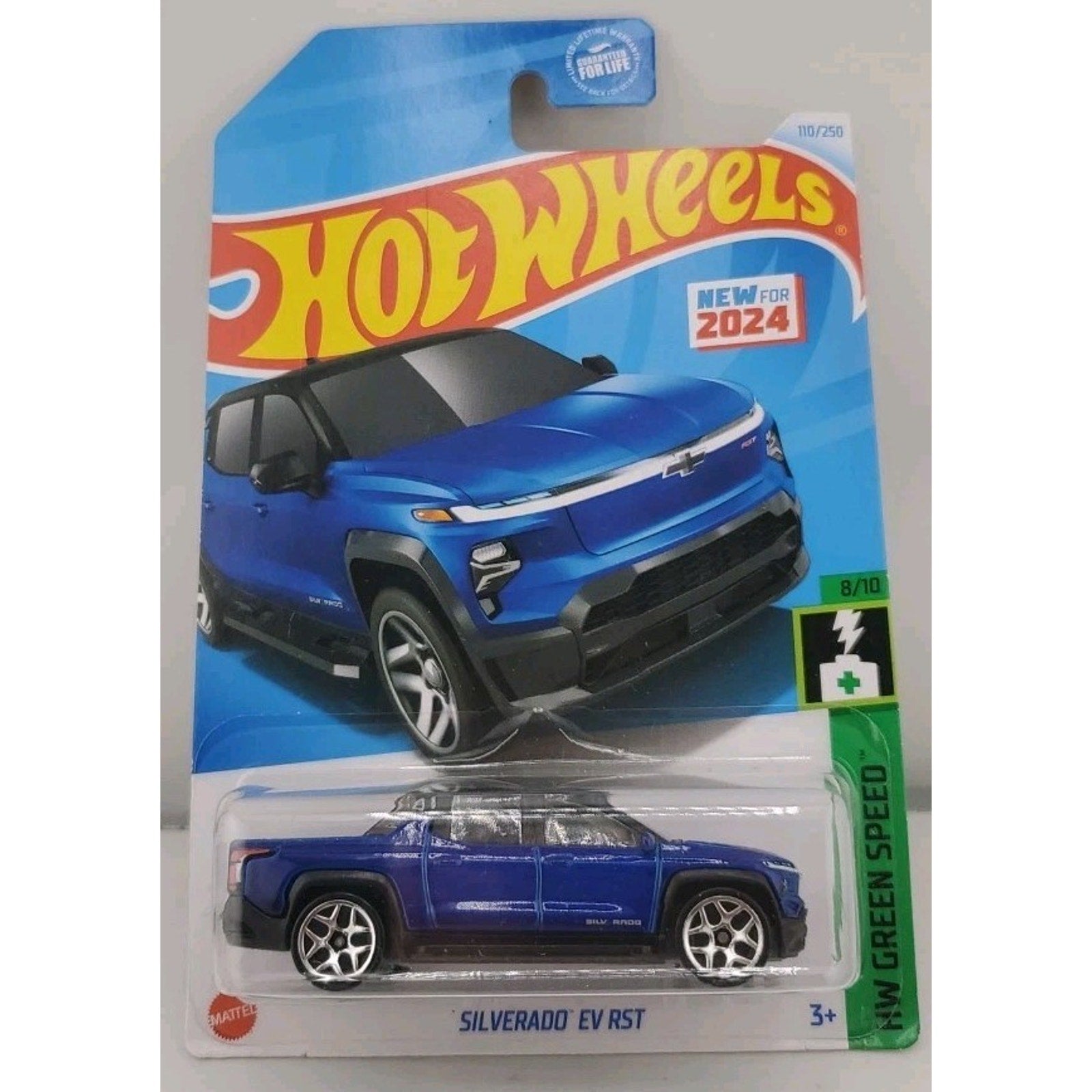 Hot Wheels - 2024 HW Green Speed 8/10 Silverado EV RST 110/250 (BBHRY63)