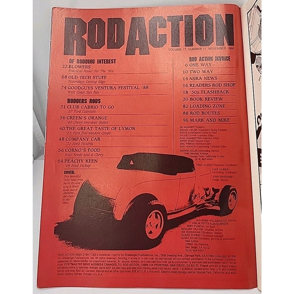 Rod Action Magazine November 1988 Volume 17 Number 11