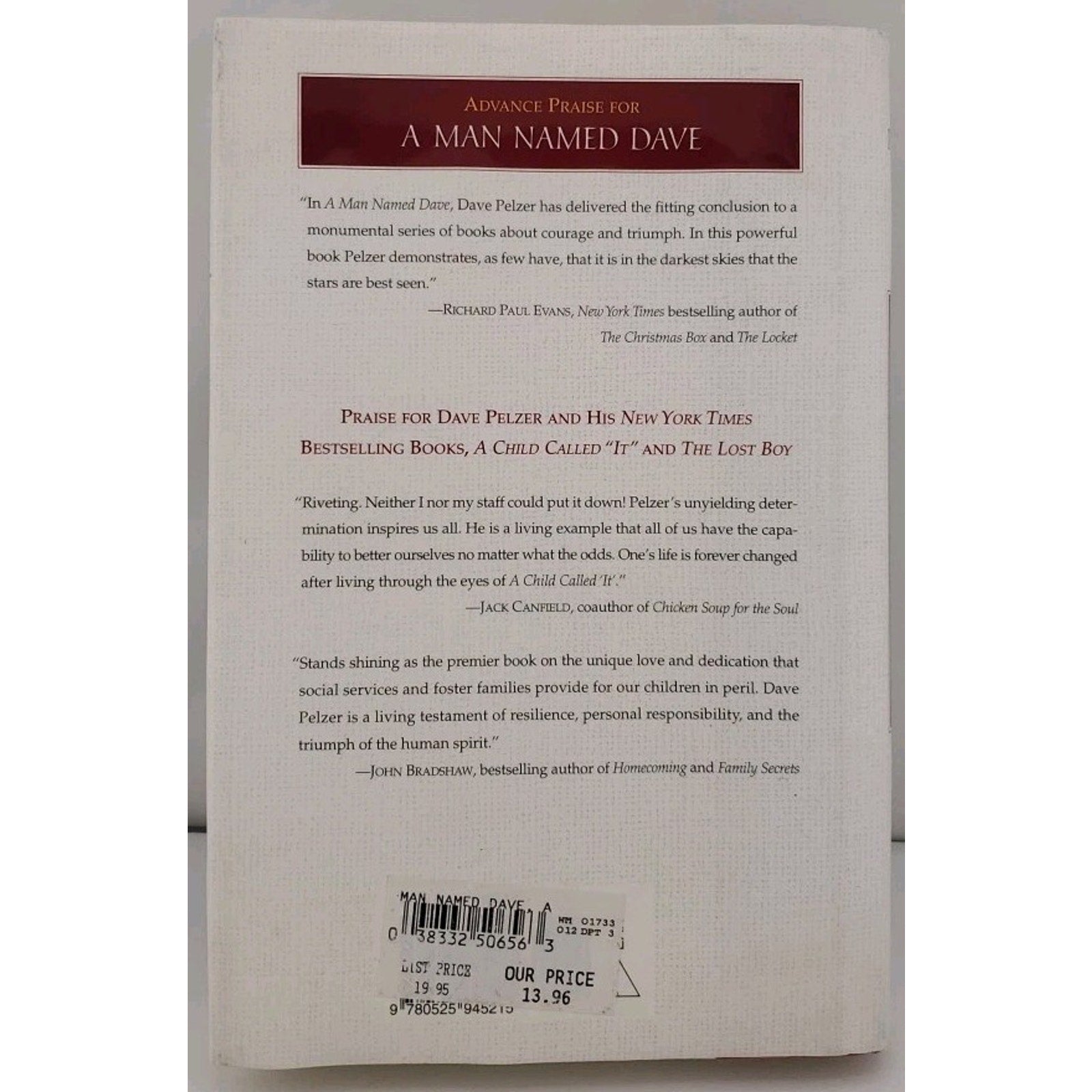A Man Named Dave by Dave Pelzer (Hardcover)