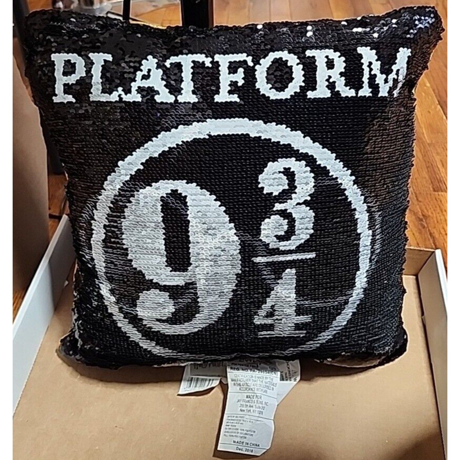 Harry Potter Platform 9 3/4 Changing Reversible Sequin Throw Pillow Spectacles