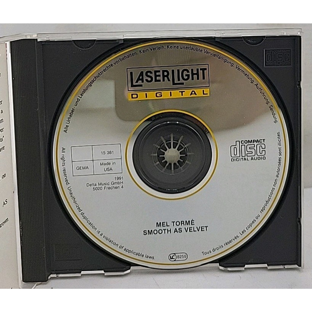 Smooth as Velvet by Mel Tormé (CD, Jul-1989, Laserlight)