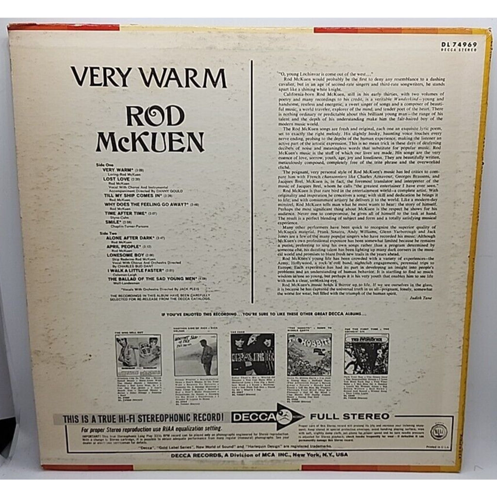 Rod McKuen – Very Warm (Record)