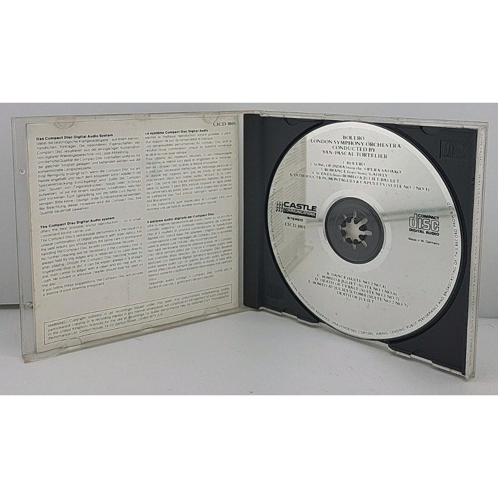 London Symphony Orchestra Orchestrated By Jan-Pascal Tortelier - Bolero CD