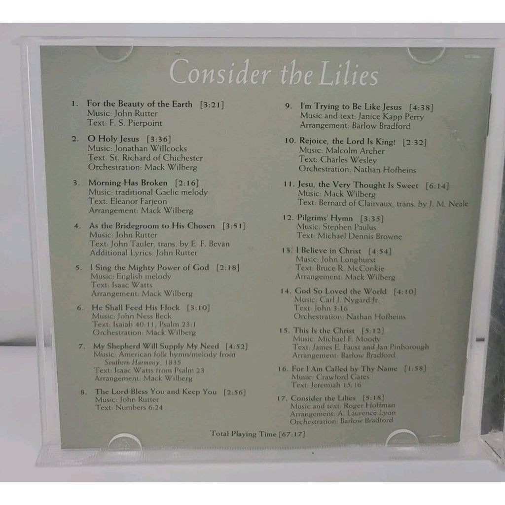 Consider the Lilies by Mormon Tabernacle Choir (CD, 2003)