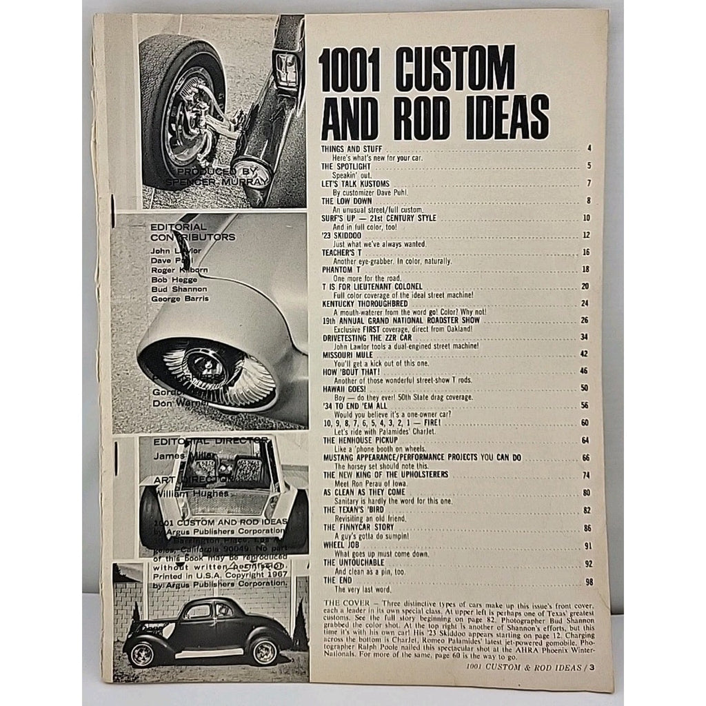 1001 Custom And Rod Ideas Magazine - Summer 1967