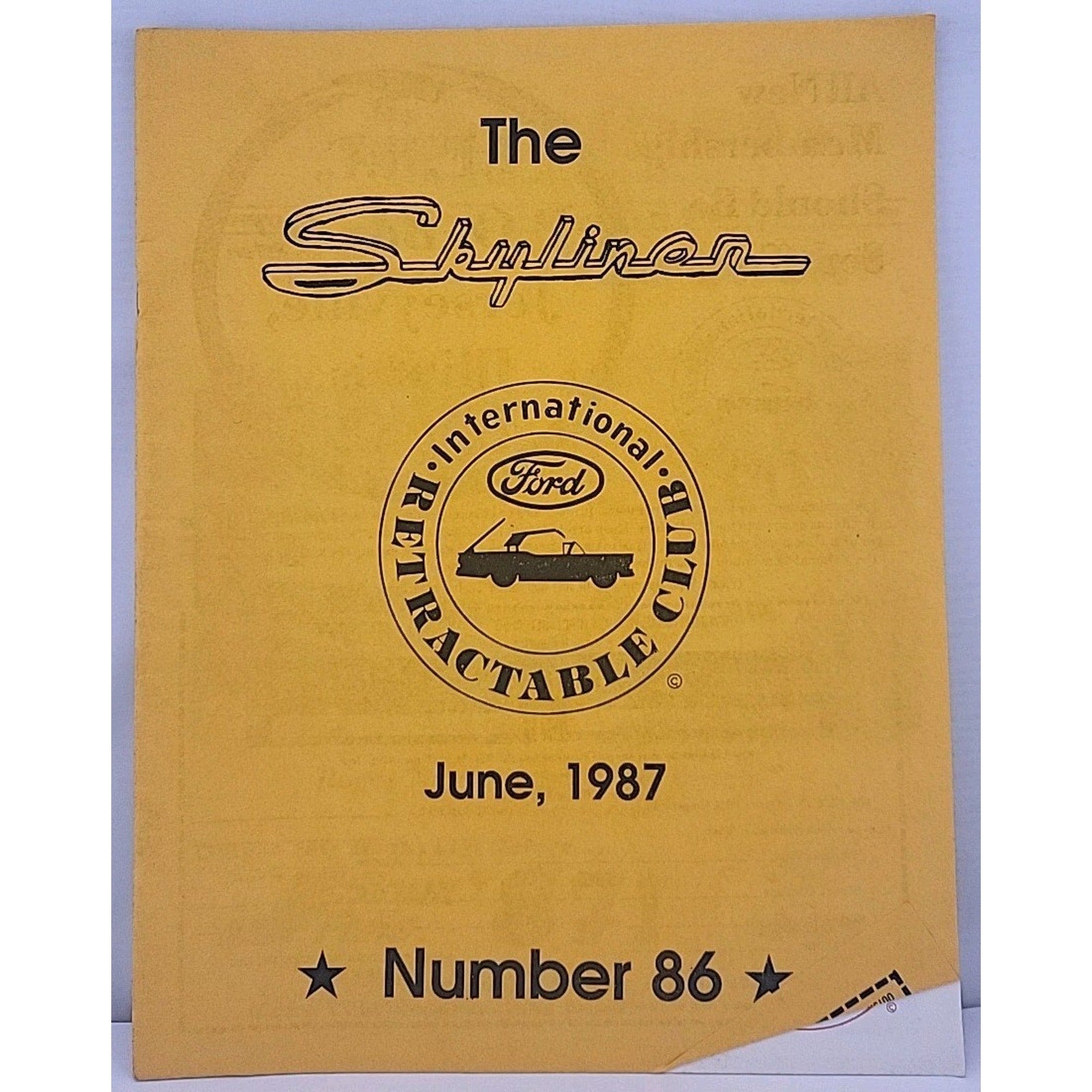 The Skyliner - International Retractable Club - June 1987 Number 86