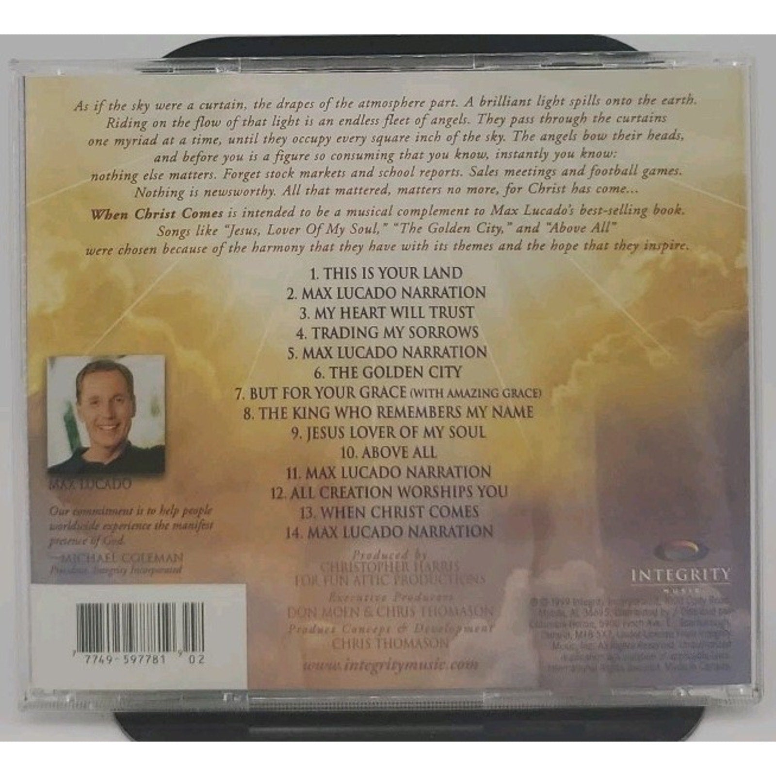 When Christ Comes by Max Lucado (CD, Nov-1999, Sony Music Distribution (USA))
