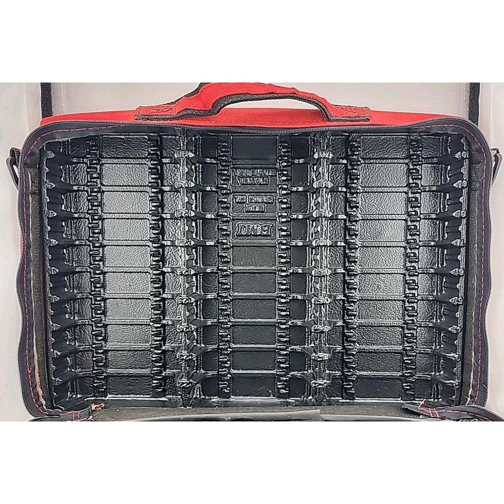 Red BMI Cassette Tape Carry Case w/ Shoulder Strap Holds 30 Tapes