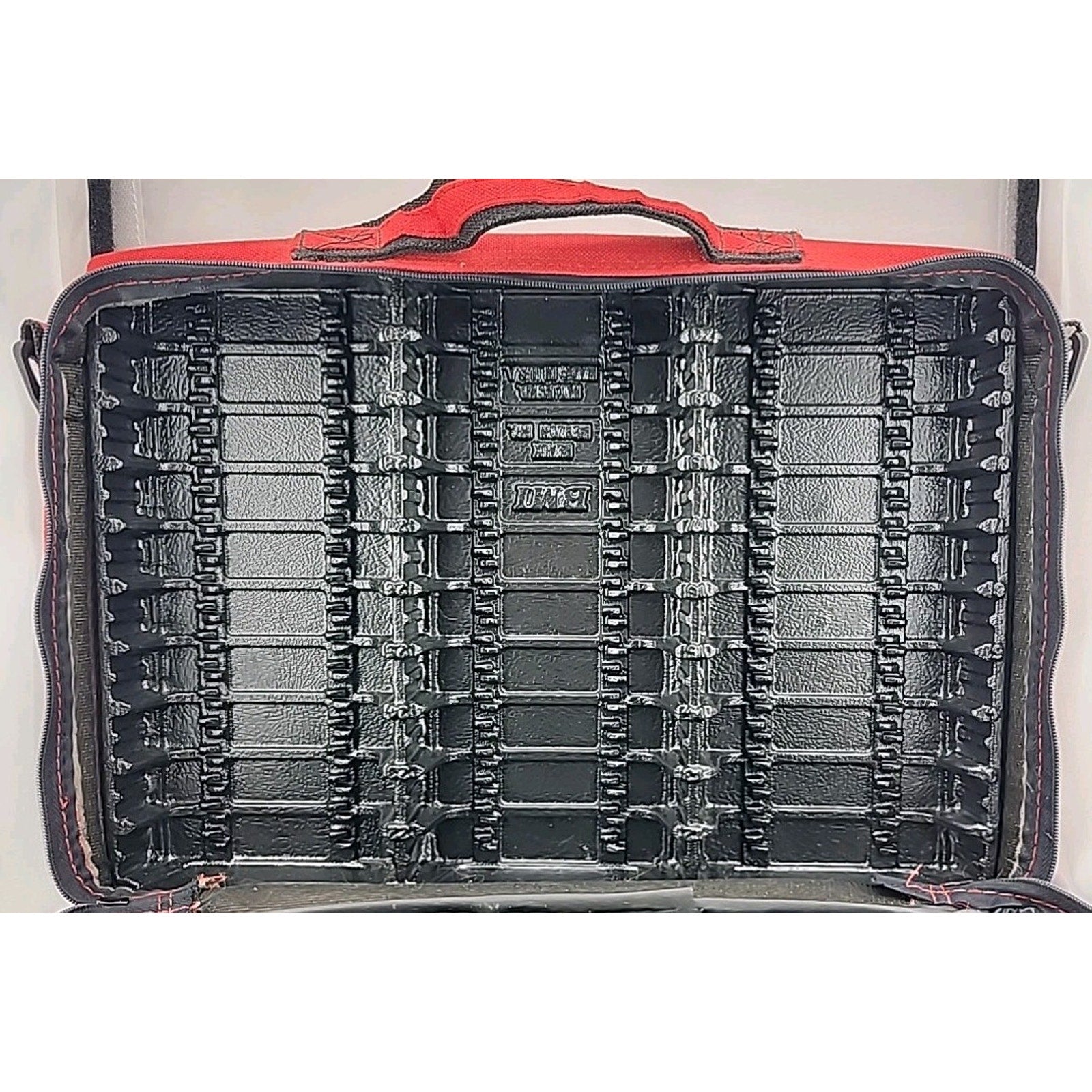 Red BMI Cassette Tape Carry Case w/ Shoulder Strap Holds 30 Tapes
