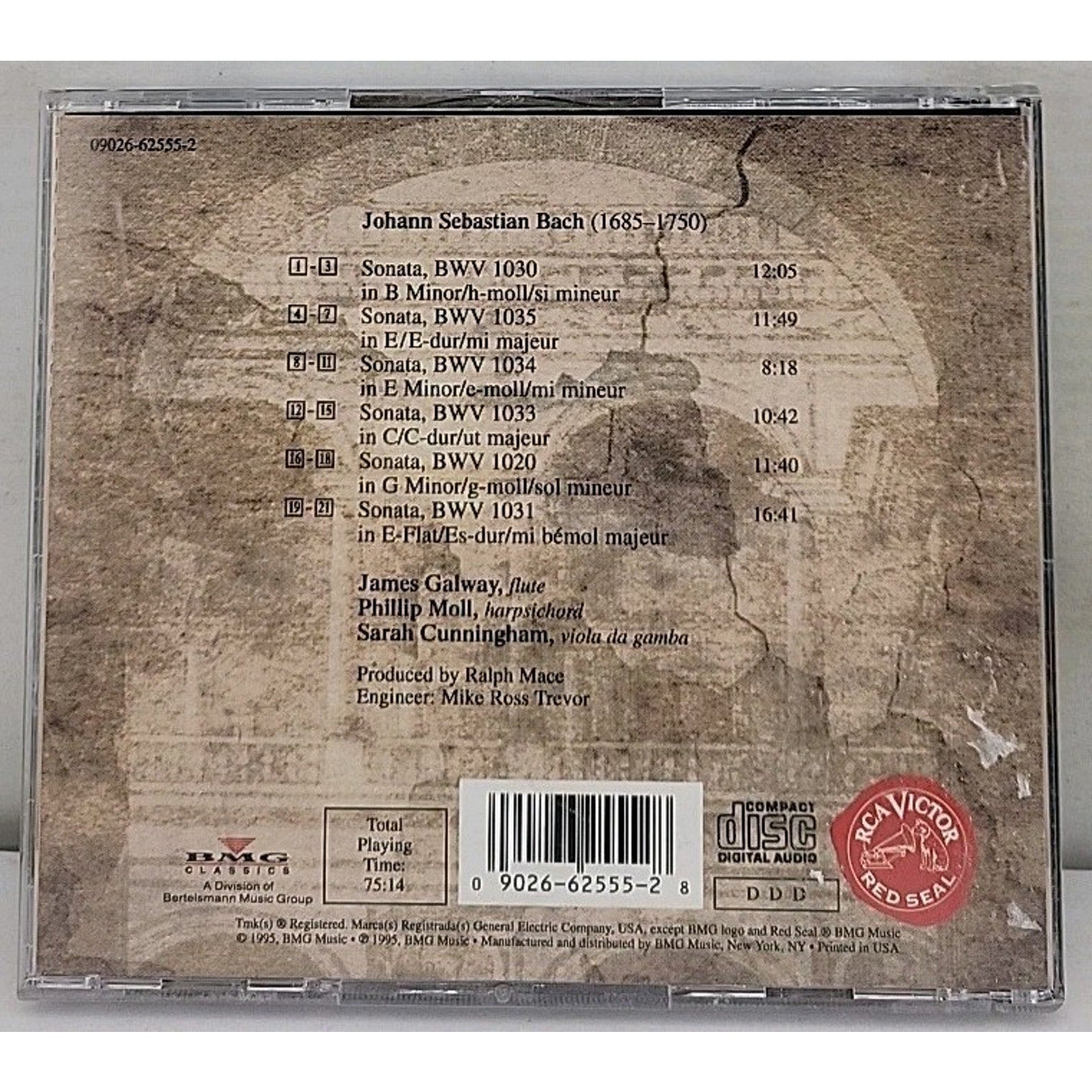 Bach Sonatas by Bach / Galway / moll / Cunningham (CD, 1995)