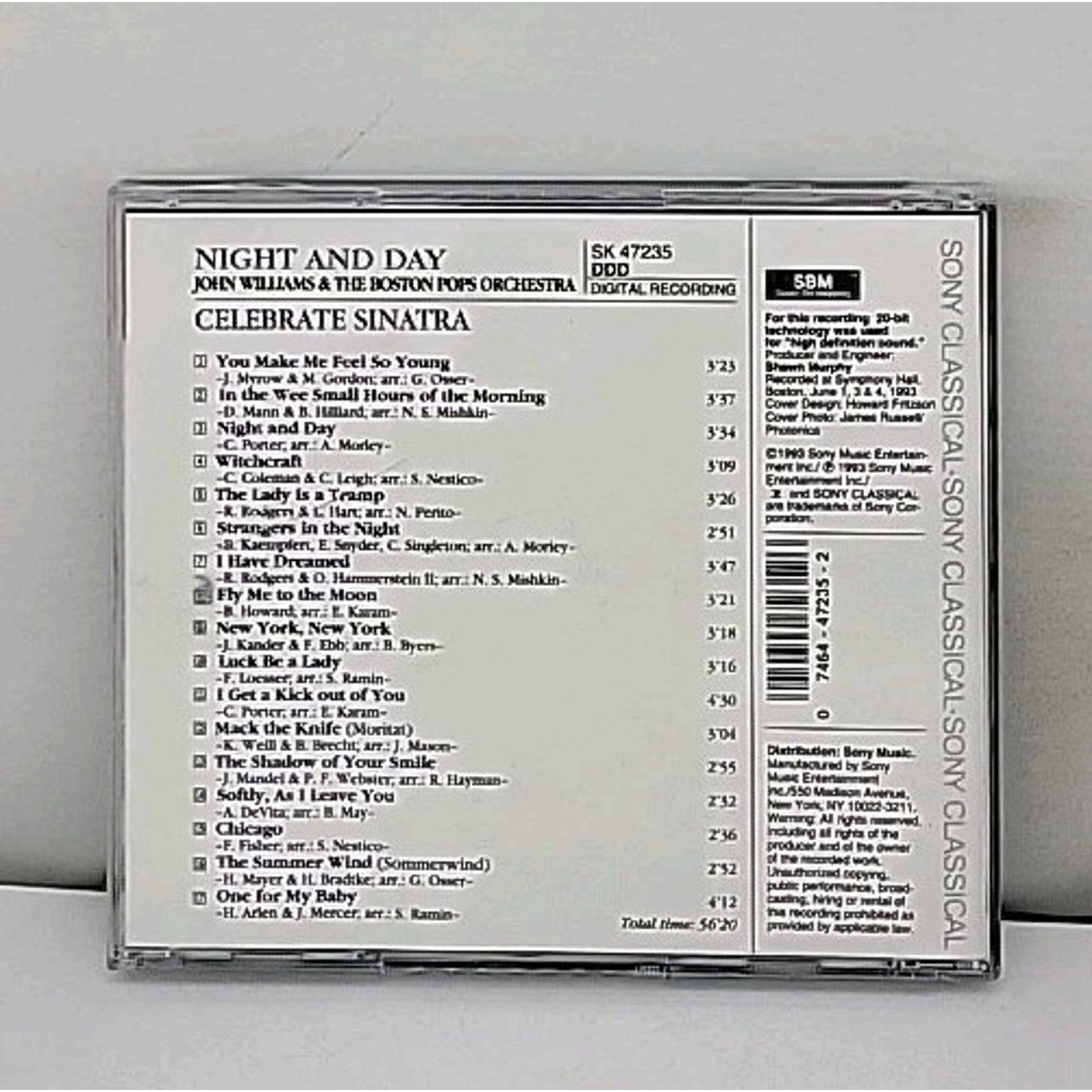 Night & Day / Celebrate Sinatra by John Williams (CD, 1993)