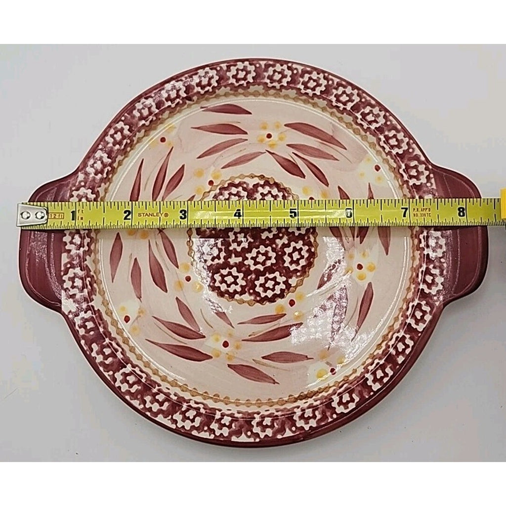 Temptations by Tara Old World Cranberry Red Platter Ovenware Microwave 8.5”