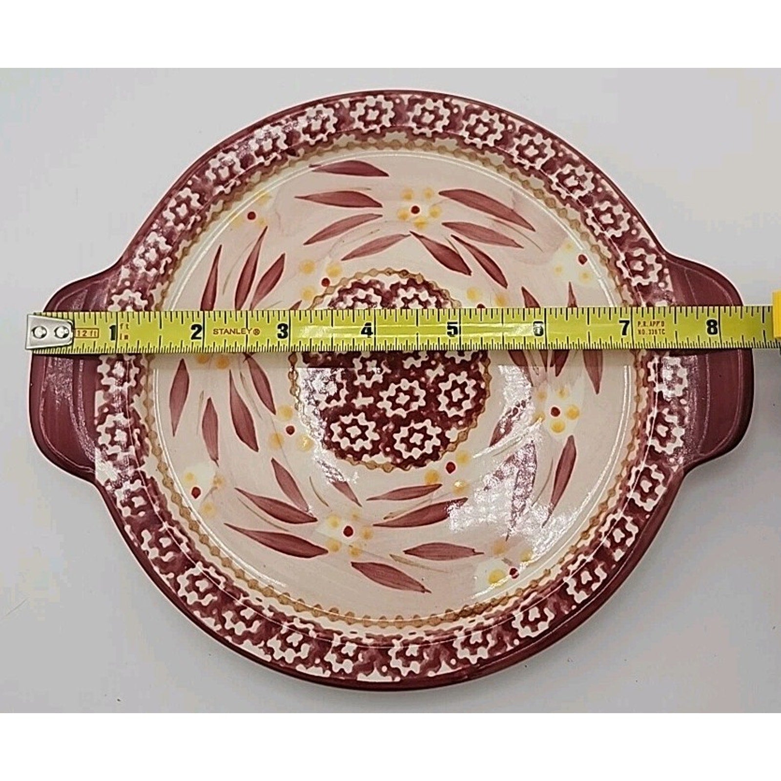 Temptations by Tara Old World Cranberry Red Platter Ovenware Microwave 8.5”