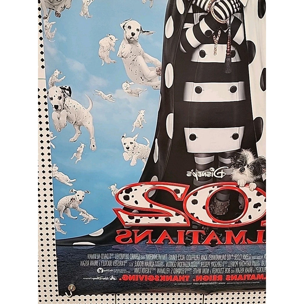 Disney 102 Dalmatians 40”x27” Double Sided Movie Poster