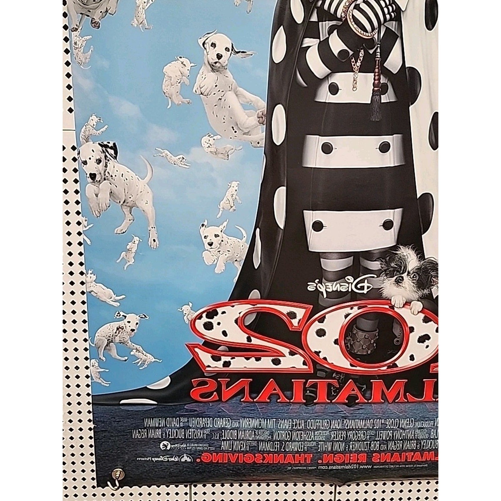 Disney 102 Dalmatians 40”x27” Double Sided Movie Poster