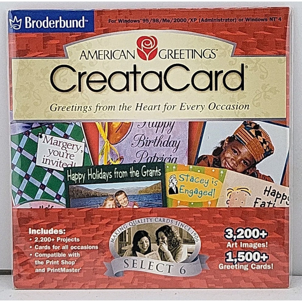 American Greetings CreataCard by Broderbund (CD-ROM, 2002) Windows *Brand New*