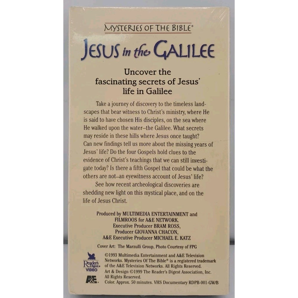 Jesus In The Galilee Mysteries Of The Bible VHS 1999 *Brand New*