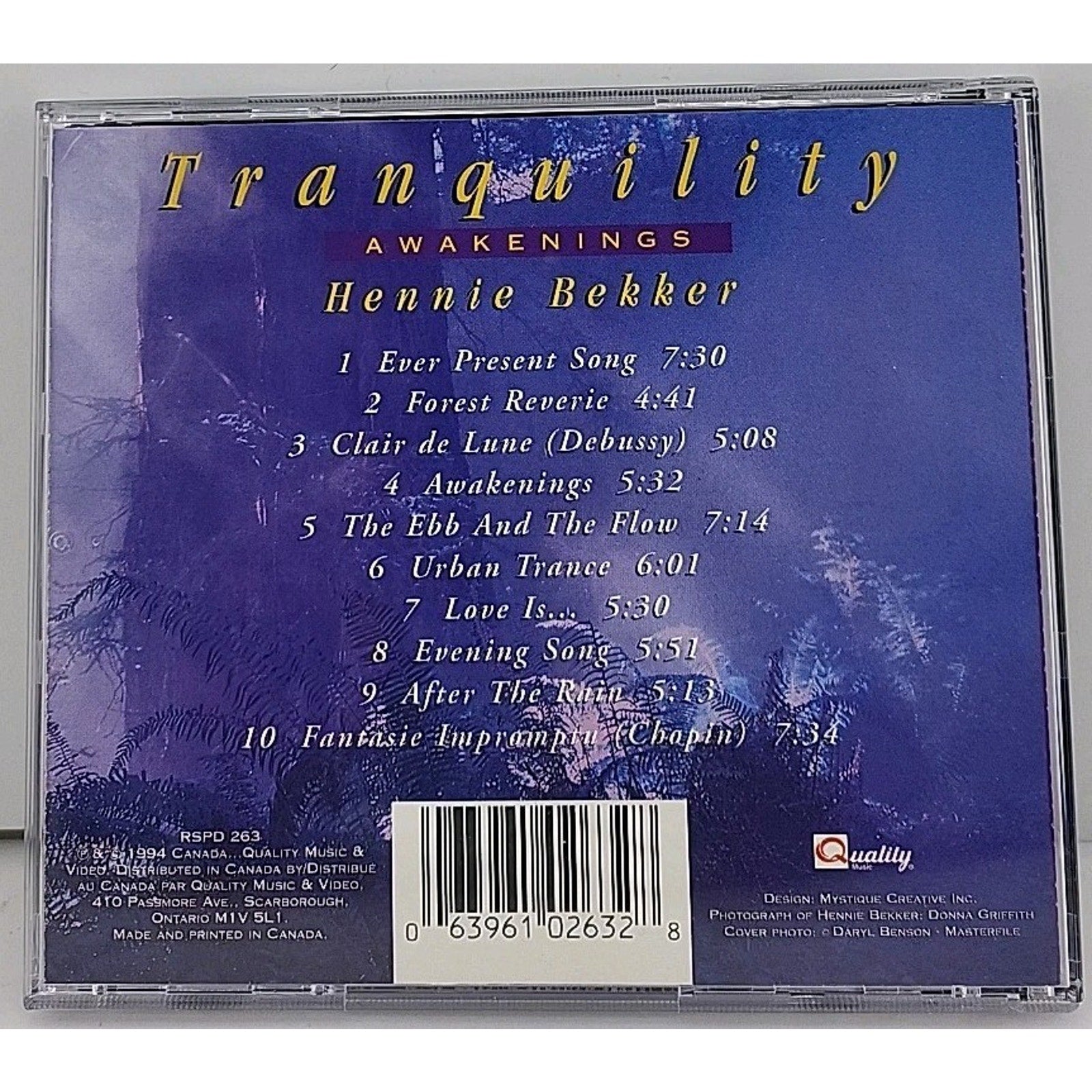 Hennie Bekker - Tranquility Awakenings CD 1994 New Age Quality Music