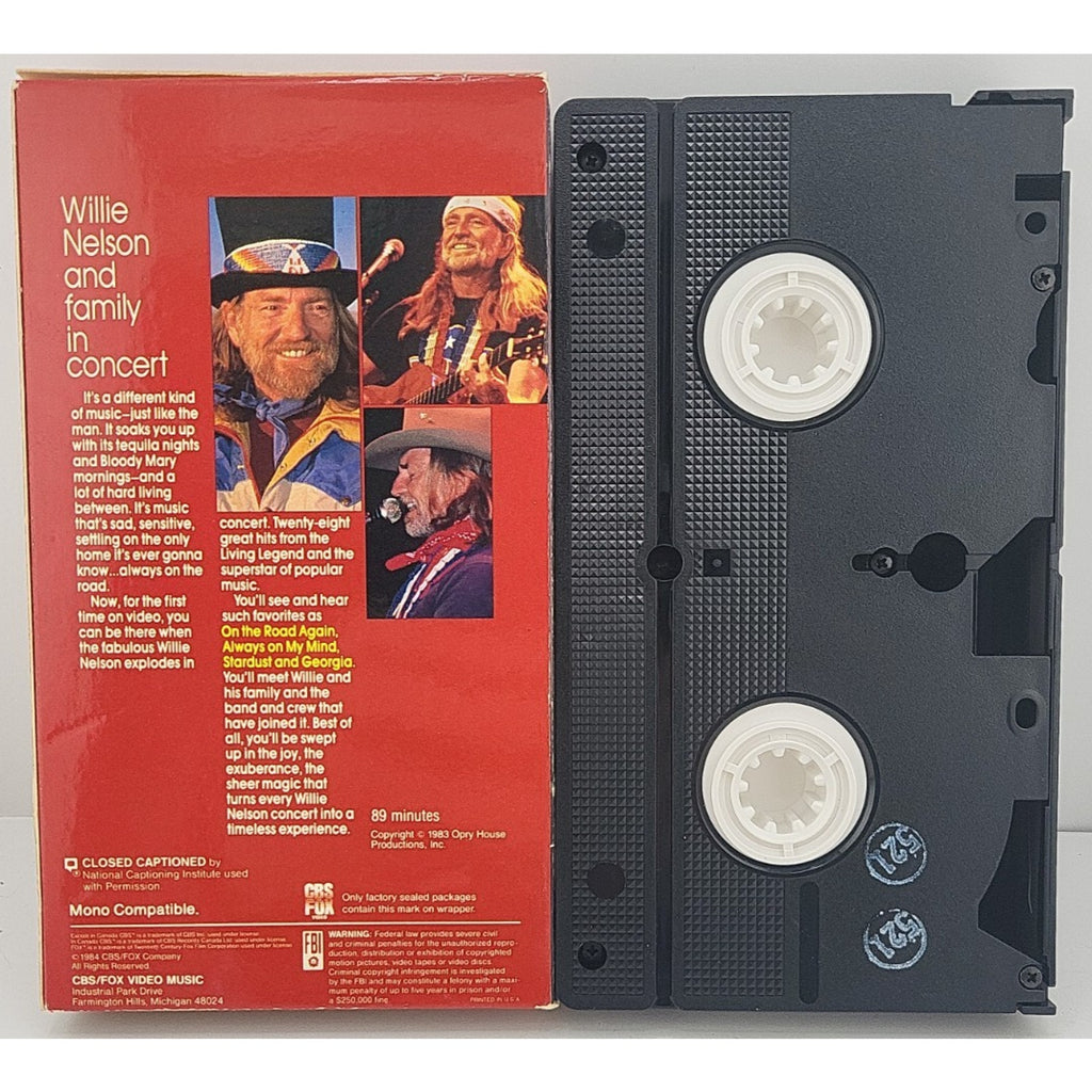 Willie Nelson And Family In Concert VHS CBS FOX Video 1984