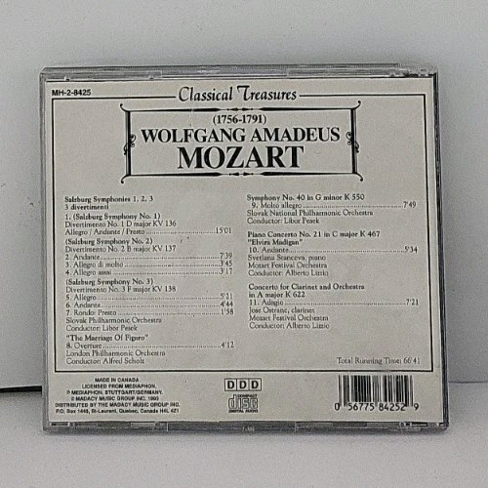 Mozart – Classical Treasures CD Classical Symphonies Overture Concertos