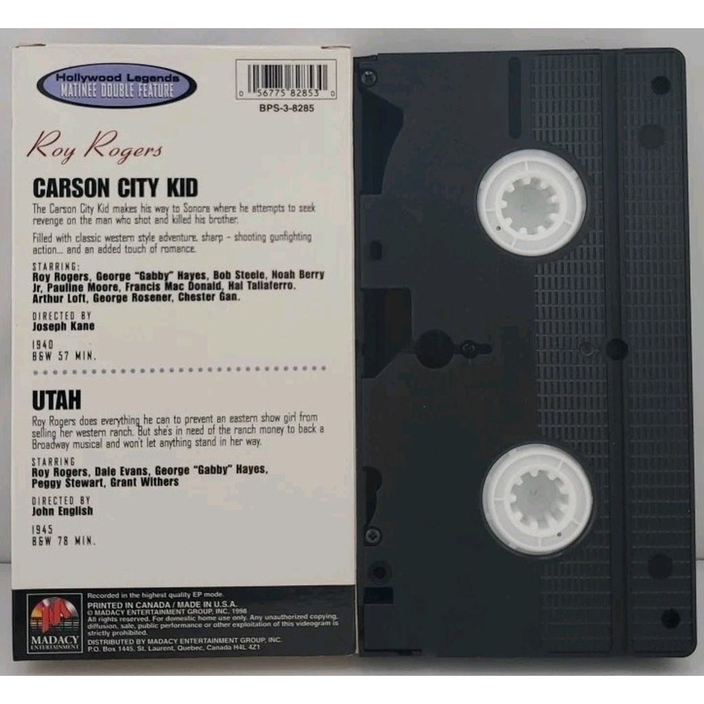 Roy Rogers Double Feature Carson City Kid and Utah (VHS)