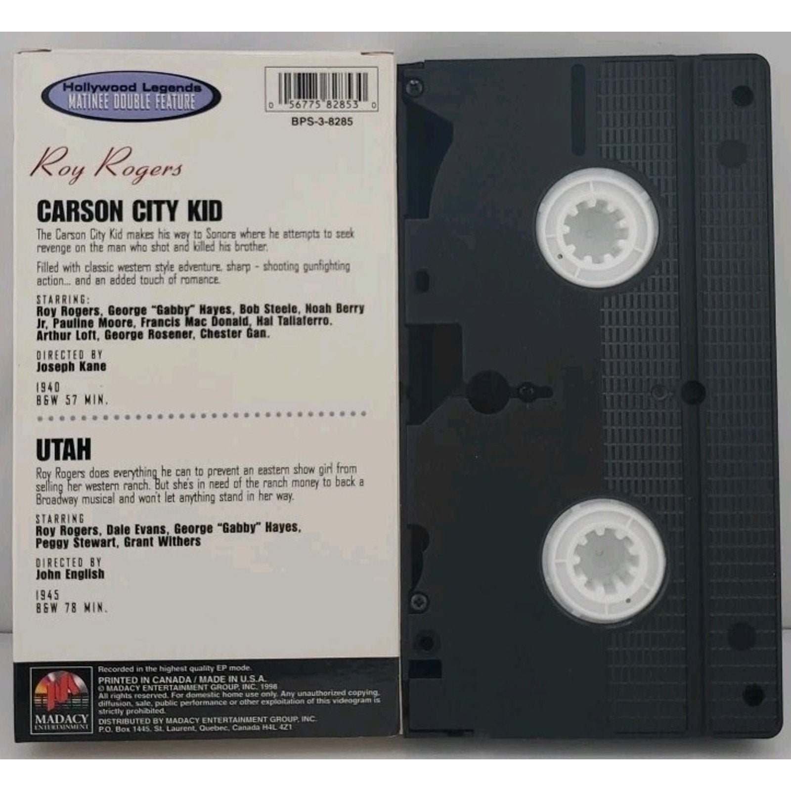 Roy Rogers Double Feature Carson City Kid and Utah (VHS)