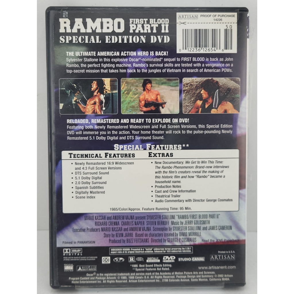 Rambo-First Blood 2 (1985) (DVD, 1985)