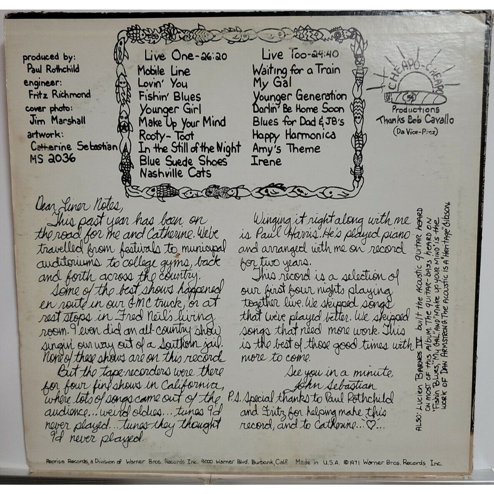 Real Live - John Sebastian - MS 2036