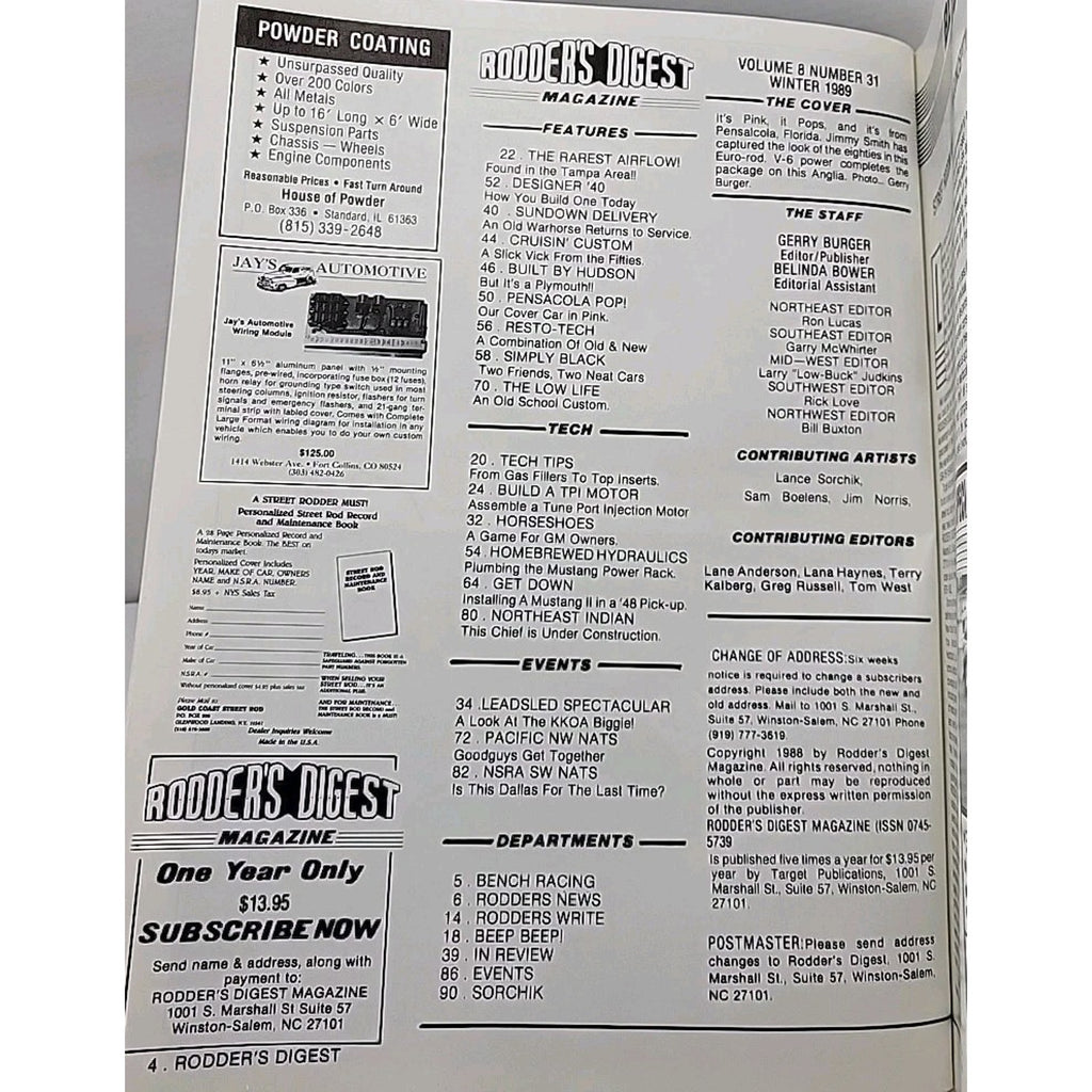 Rodder's Digest Magazine Winter 1989 Volume 8 Number 31
