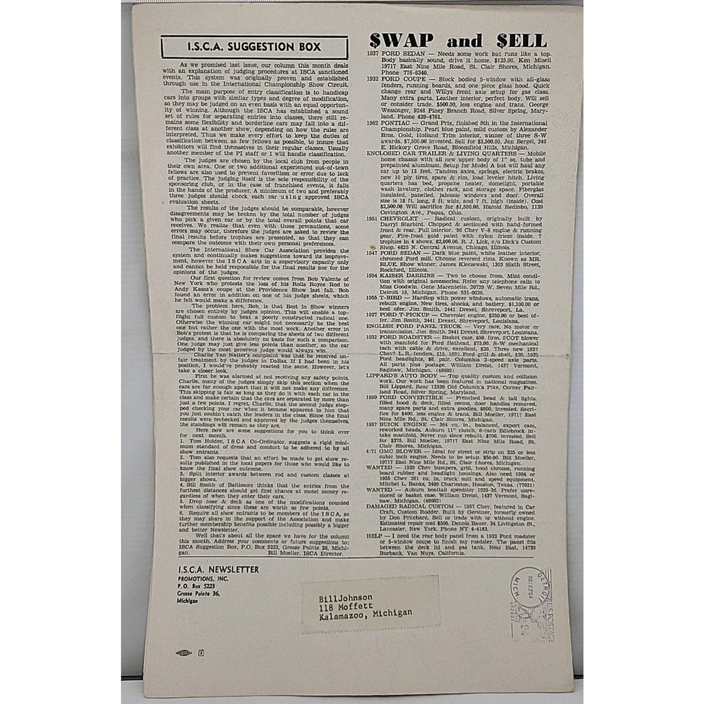 ISCA Newsletter May 1964 Volume IV Number 6