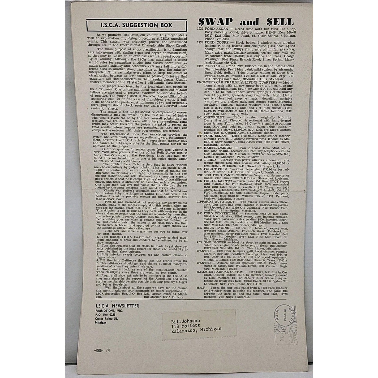 ISCA Newsletter May 1964 Volume IV Number 6