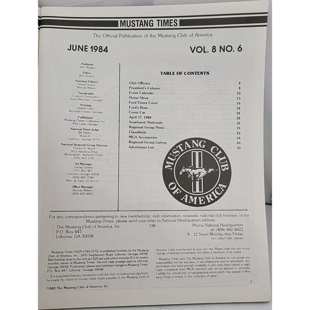 Mustang Times 1984 June Magazine