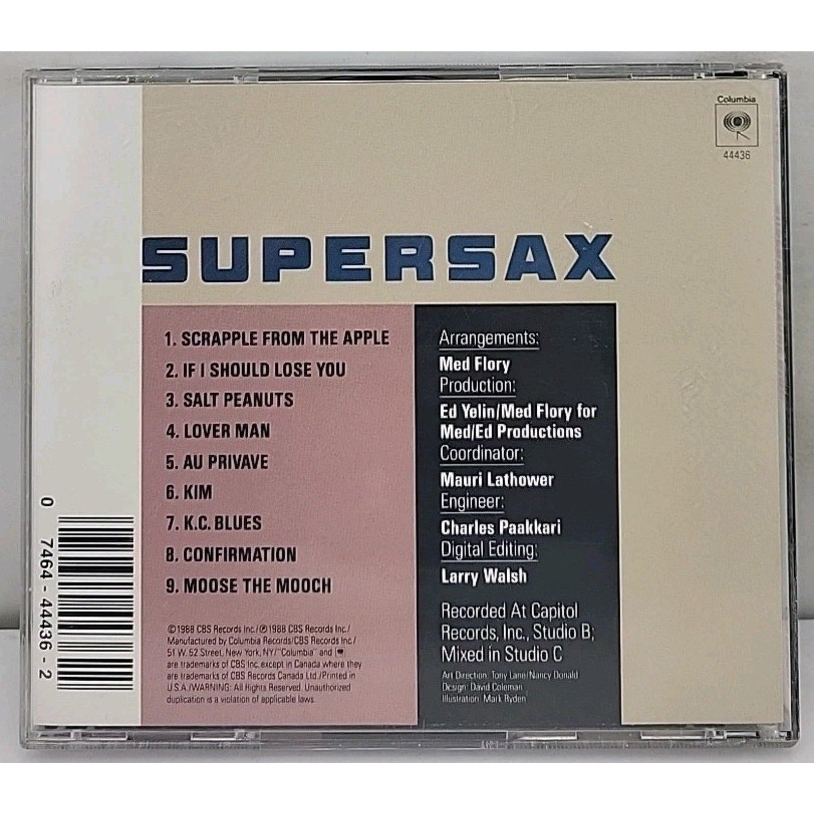 Stone Bird by Supersax (CD, Oct-1988, Columbia (USA))