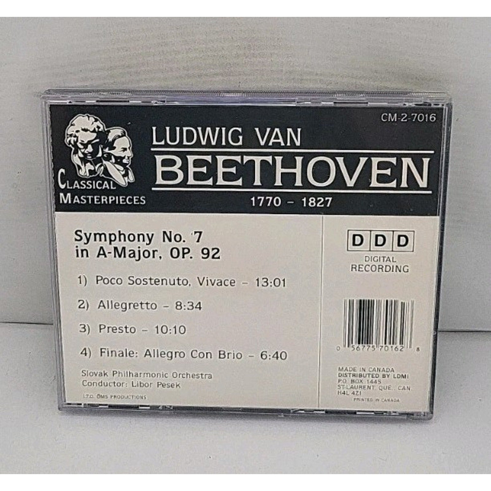 Beethoven Symphony No. 7 CD Slovak Philharmonic Libor Pesek