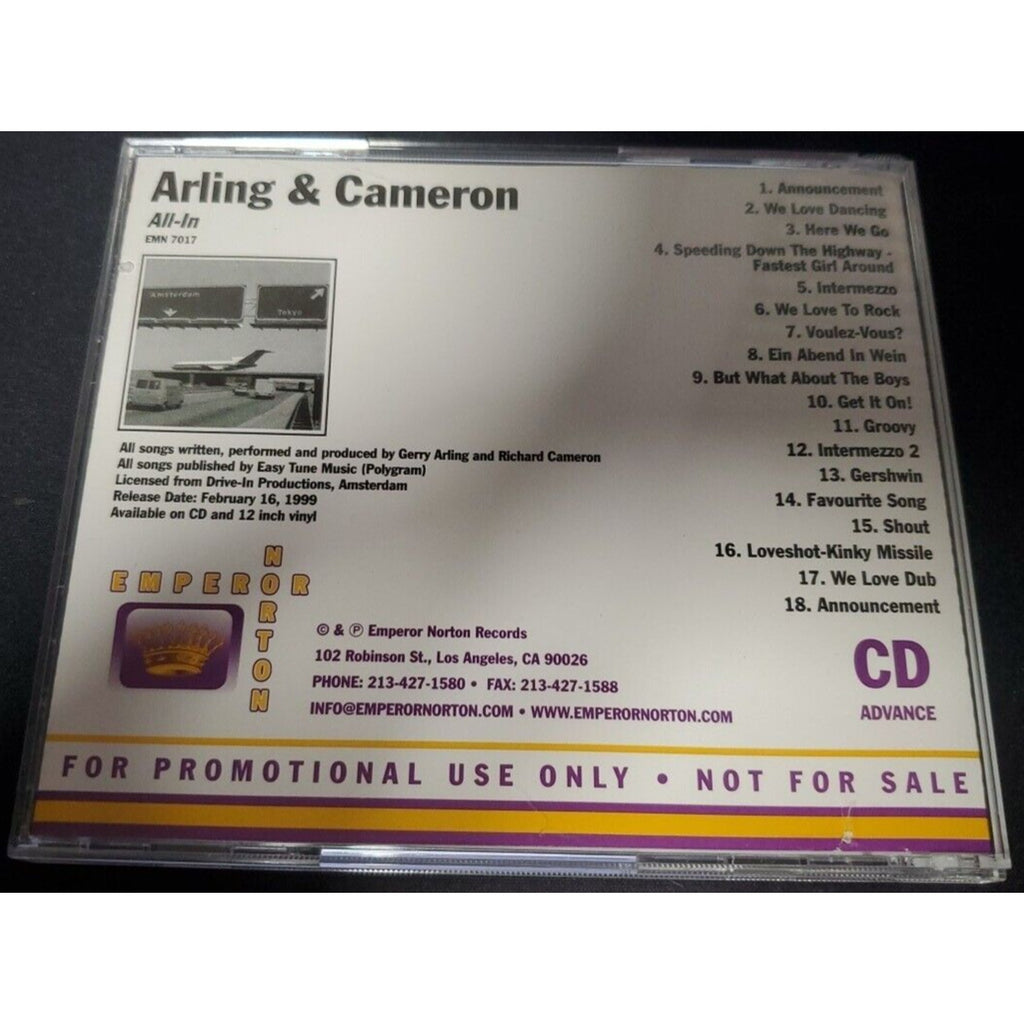All-In by Arling & Cameron (CD, Feb-1999, Emperor Norton)