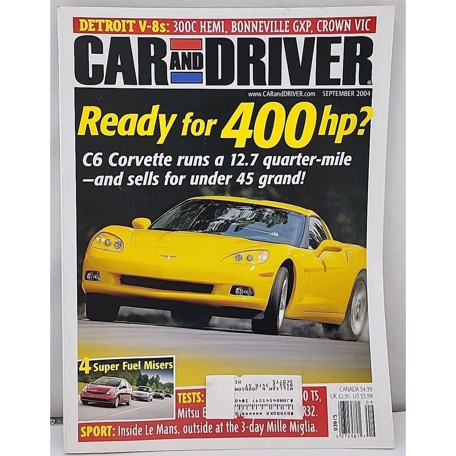Car And Driver Magazine- September 2004 - Volume 50 Number 3