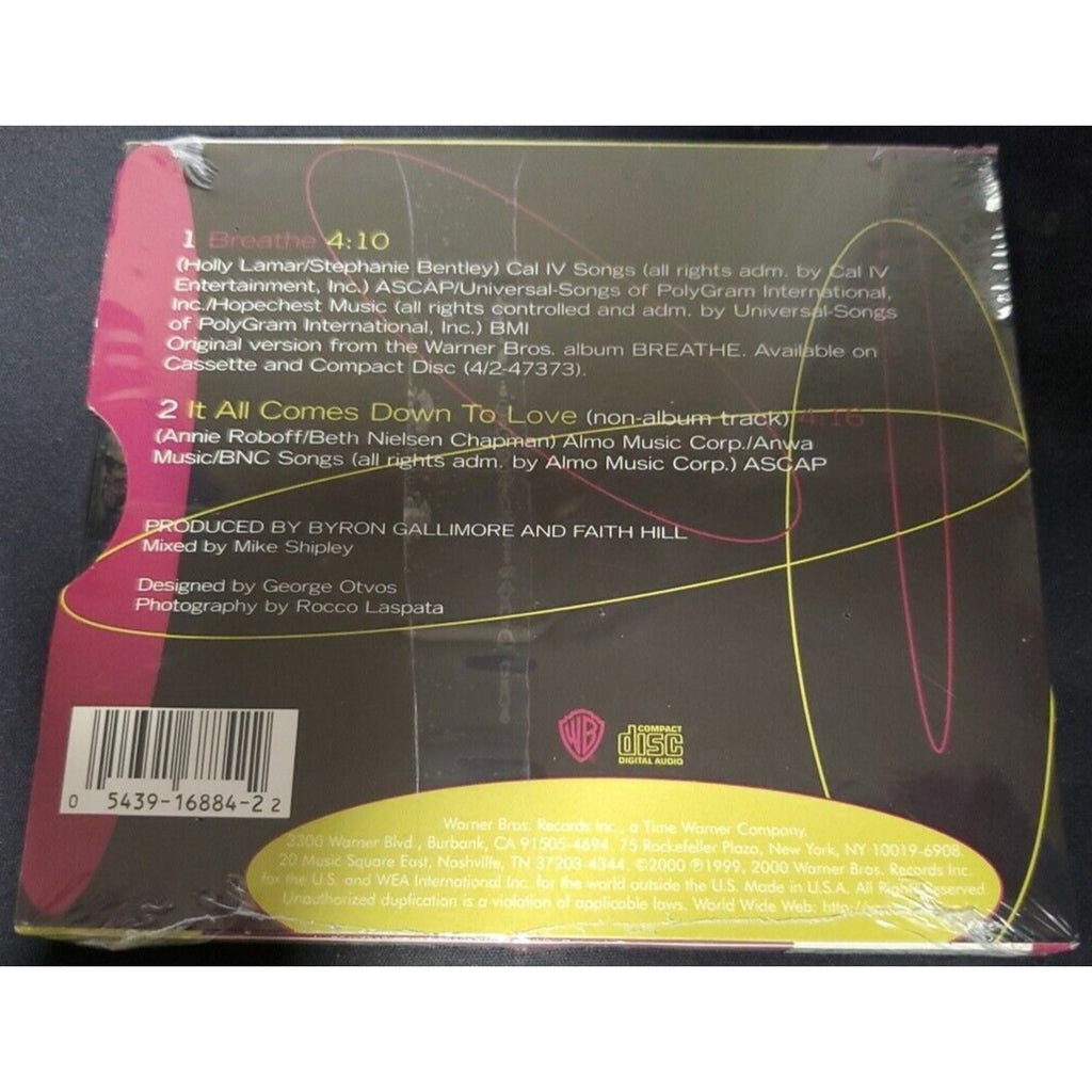 Breathe [CD Single] [Single] by Faith Hill (CD, Feb-2000, Warner Bros.)