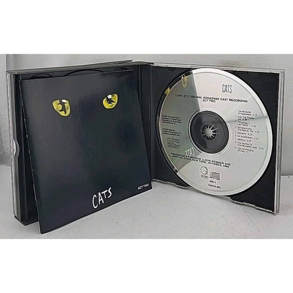 Cats CD Showtunes Original Broadway Cast 80s 21 Song 2 Disc Album Grammy Memory