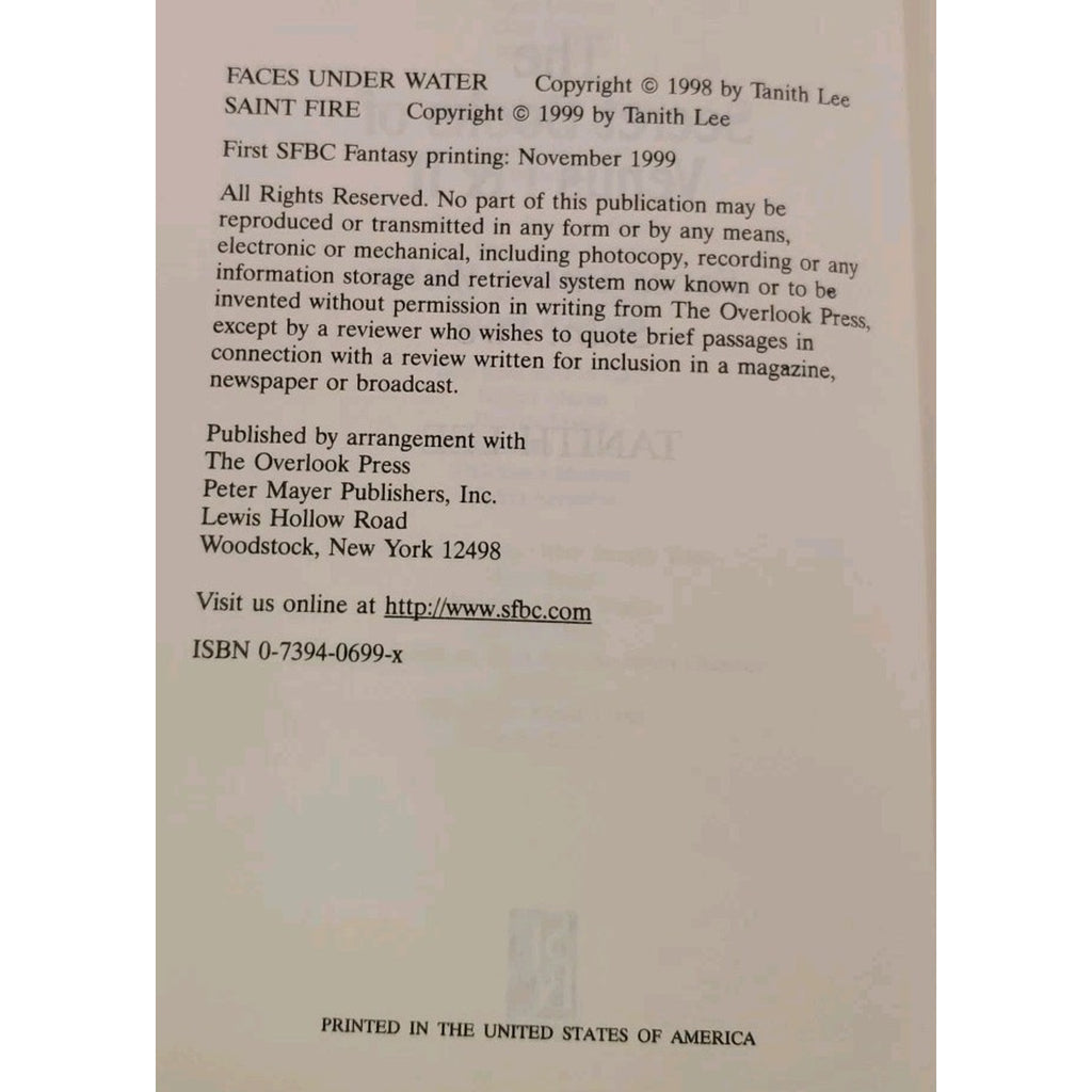 Secret Books of Venus I and II: Faces Under Water; Saint Fire