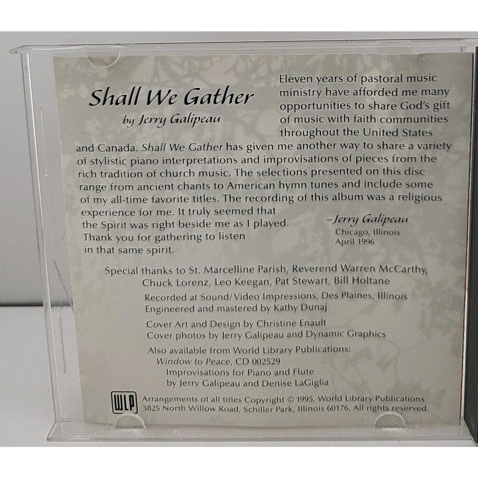 Jerry Galipeau - Shall We Gather - Piano Improvisations On Hymn Tunes - CD