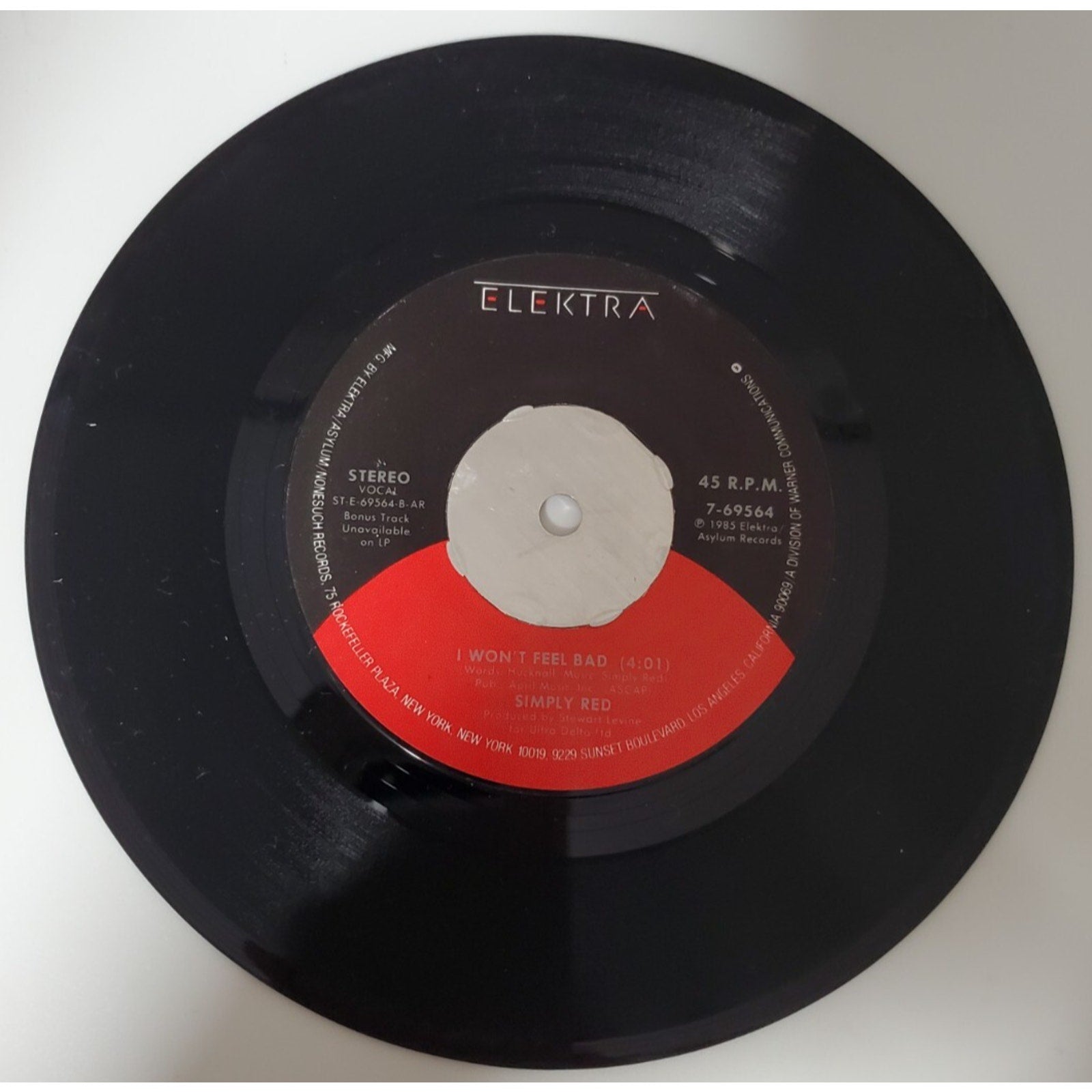 Simply Red - I won't Feel Bad - 45RPM Record - Singles