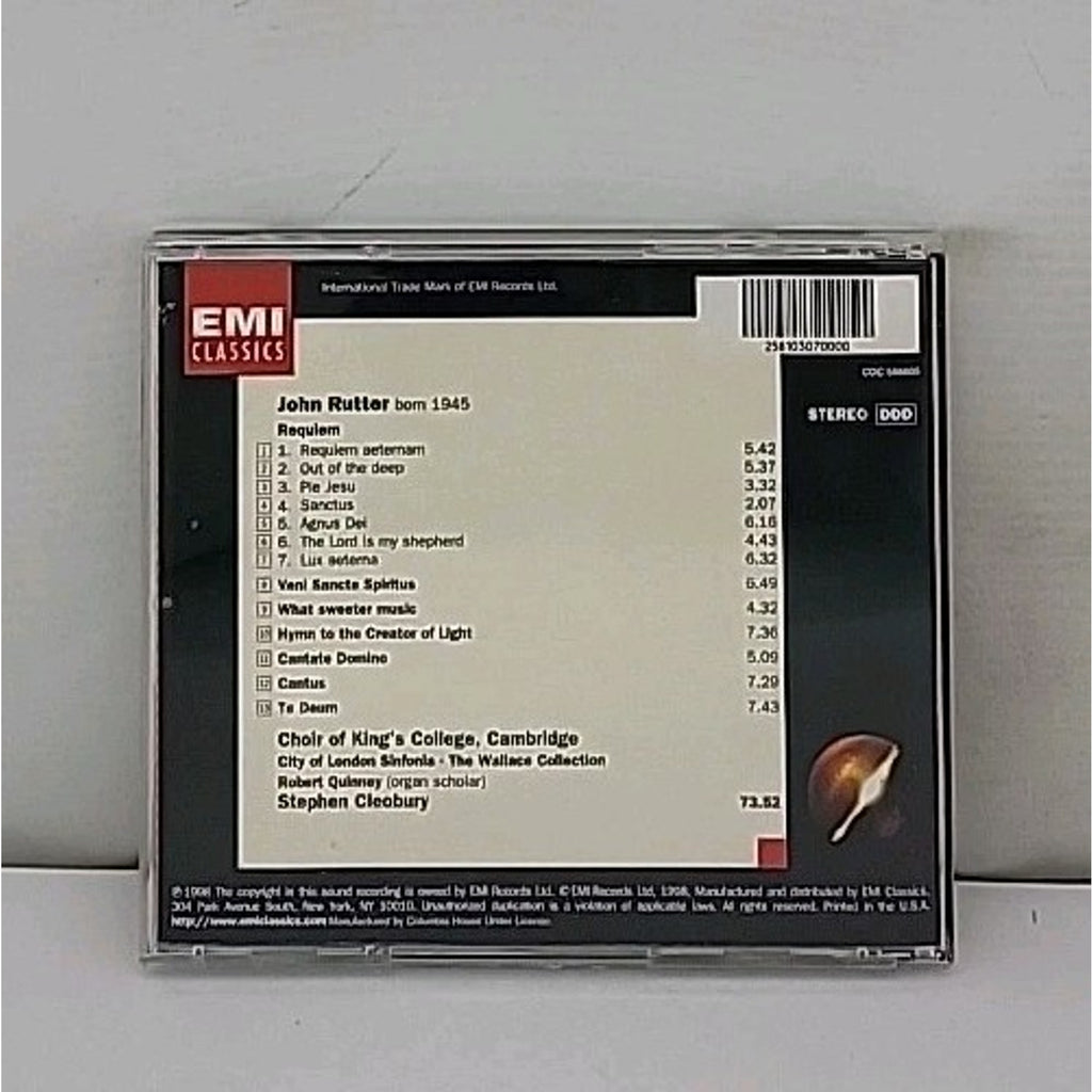 CD Rutter Requiem Kings College Choir Cambridge Stephen Cleobury EMI 1998