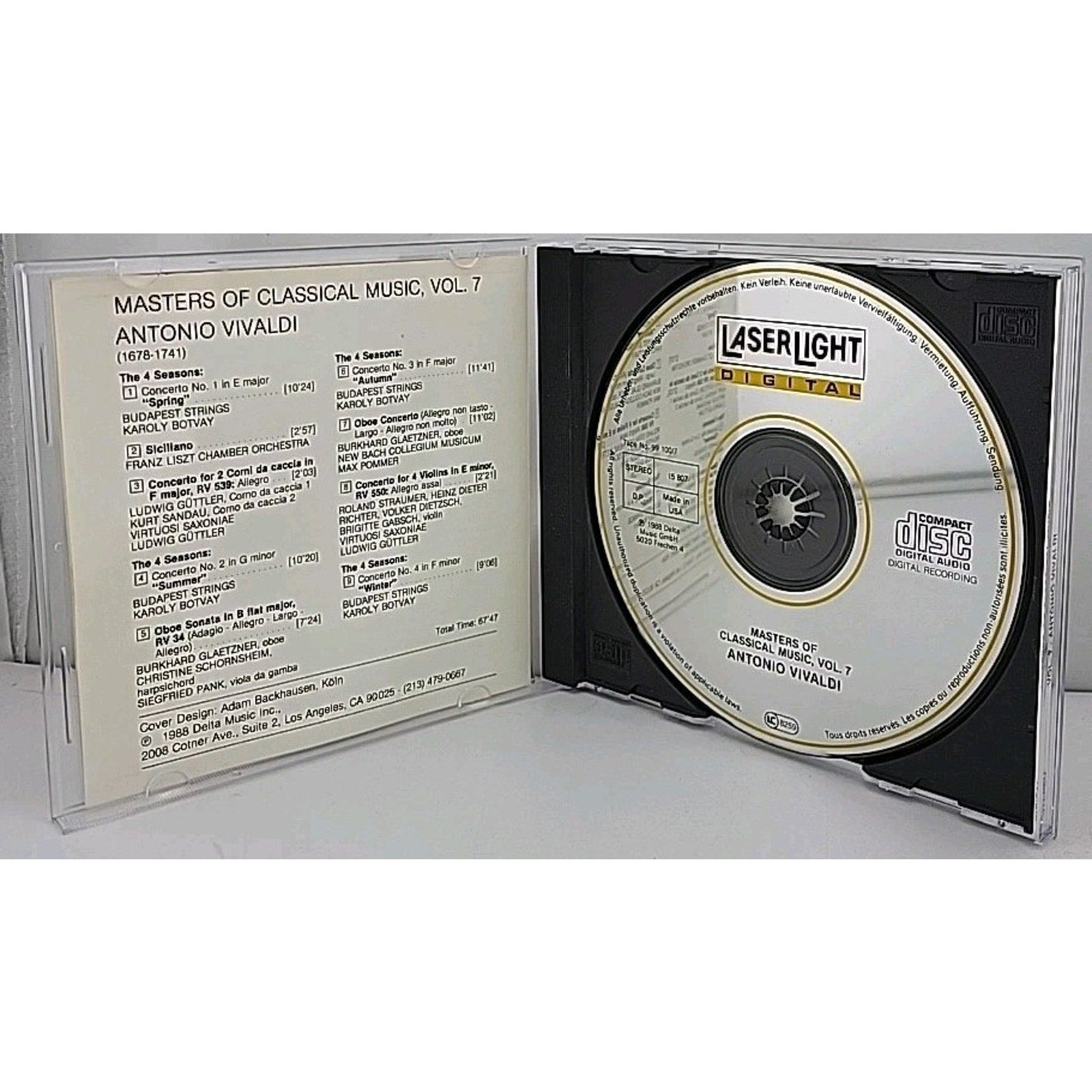 Masters of Classical Music by A. Vivaldi (CD, 1990)