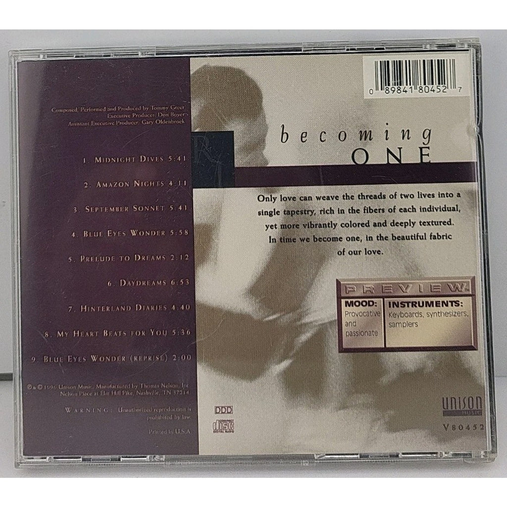 Becoming One by Tommy Greer (CD, 1996, Unison)