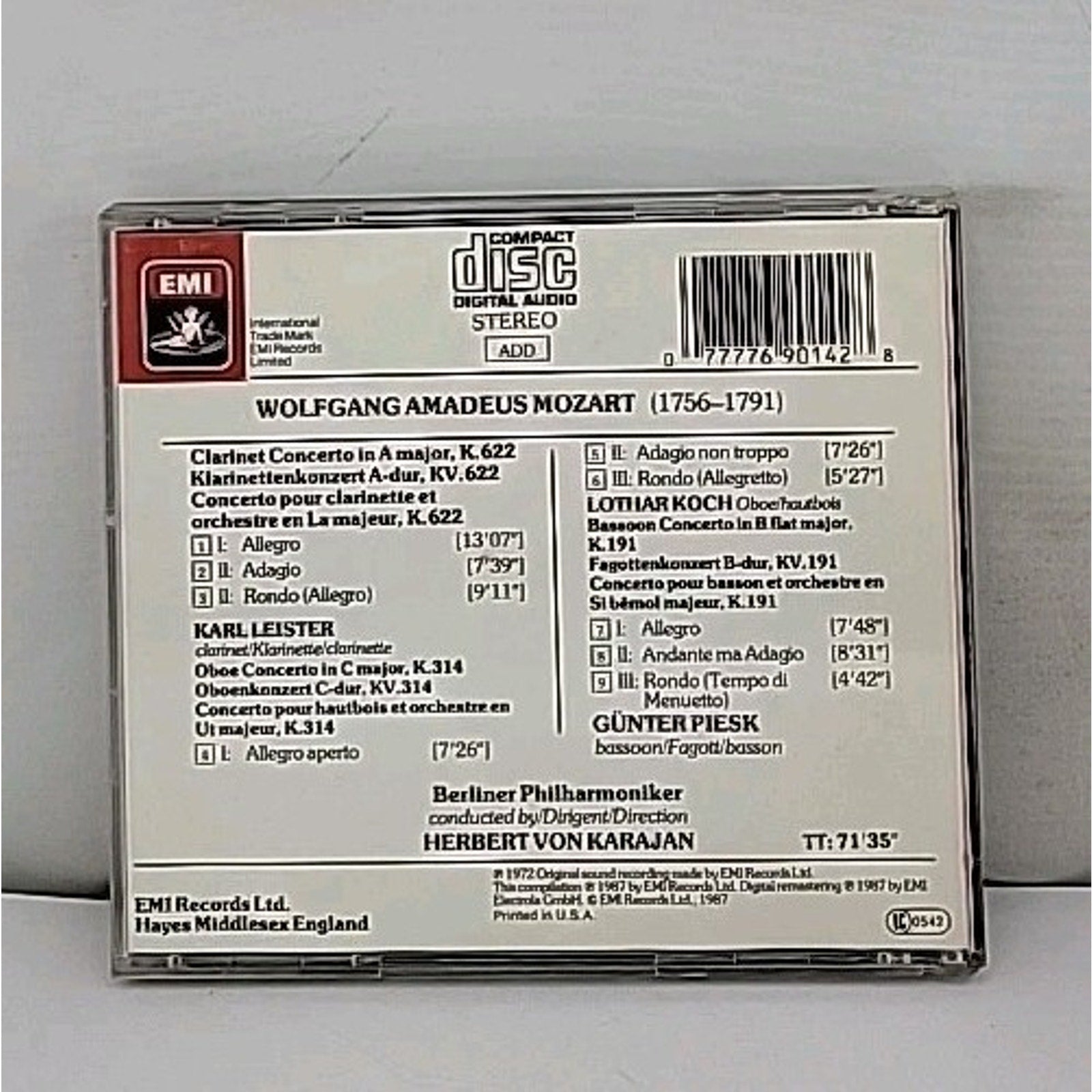 Wolfgang Mozart - Mozart: Woodwind Concertos For Clarinet, Oboe & Bassoon - CD