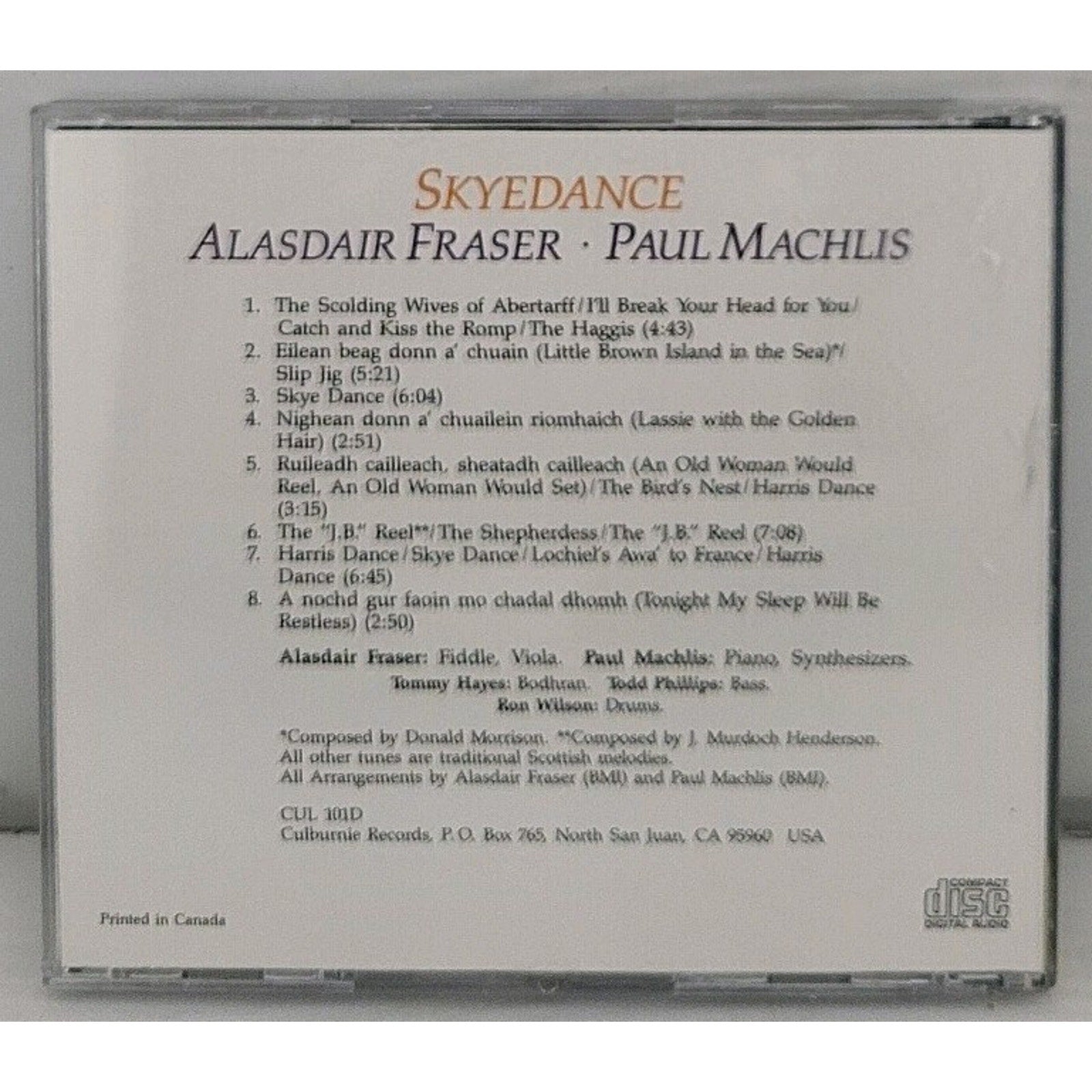 Skyedance by Fraser, Alisdair / Machlis, Paul (CD, 1996)
