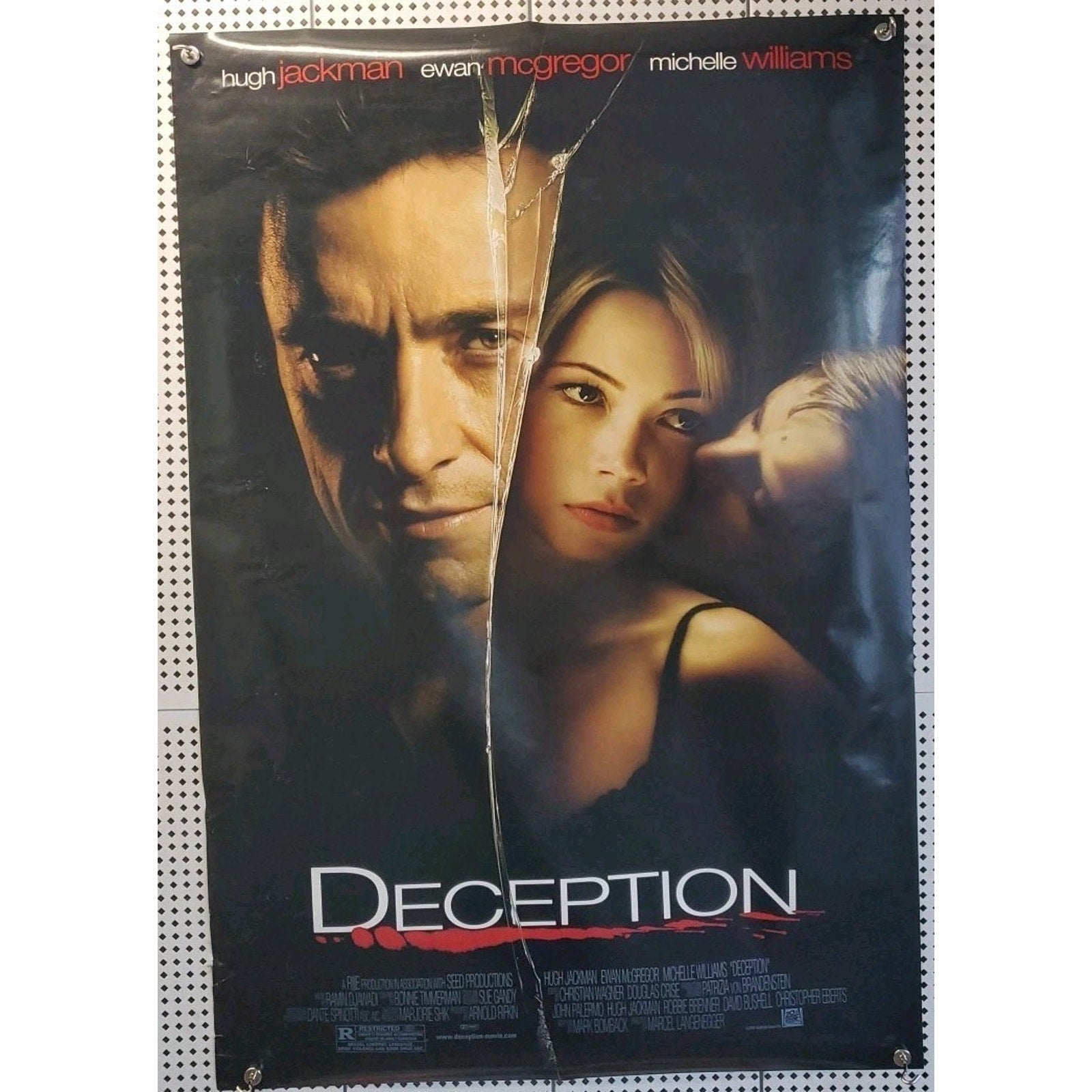 Deception Hugh Jackman Michelle Williams Original 2008 Movie Theater Poster 40"